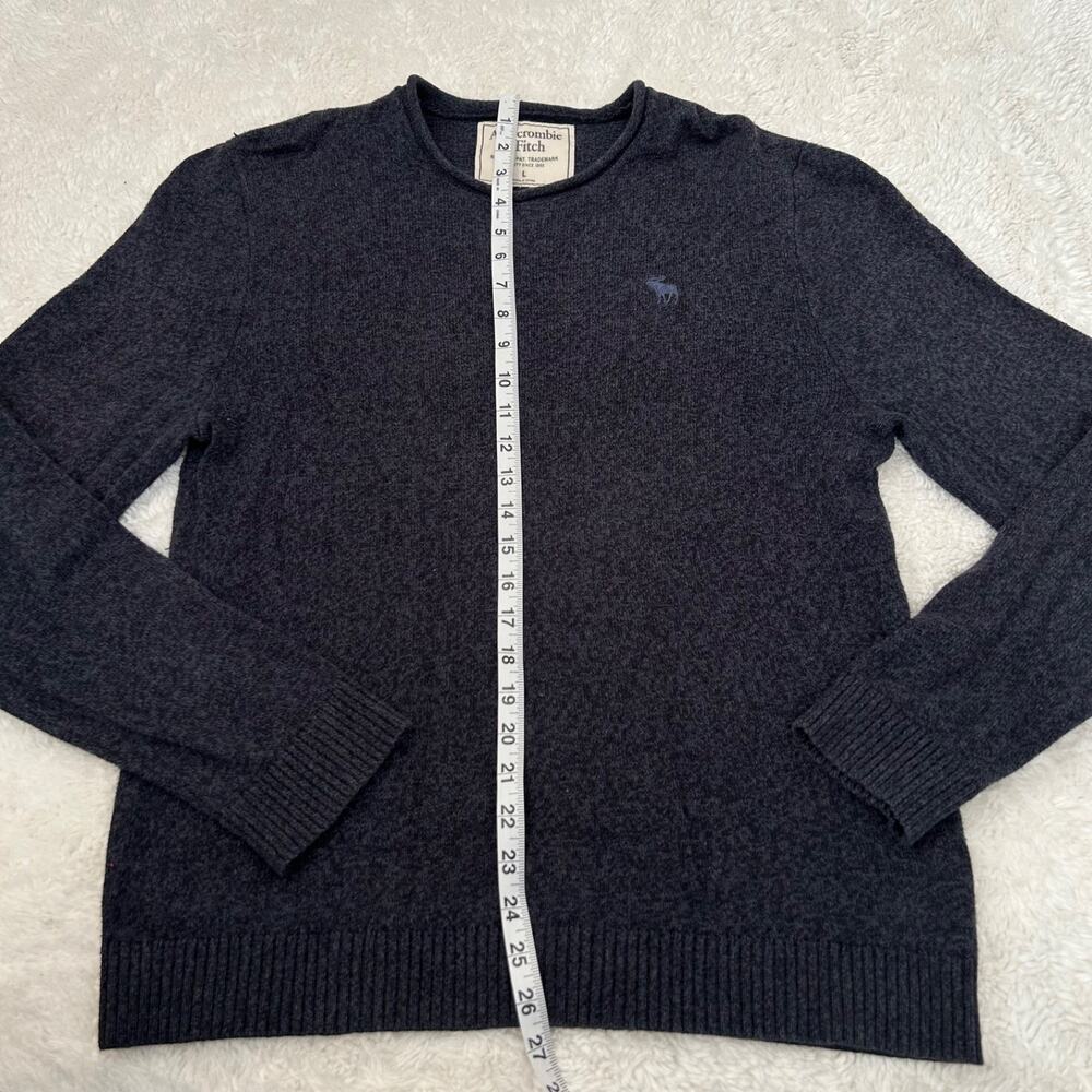 Abercrombie & Fitch Vintage Y2K Mens Blue Knit Crewneck Sweater Muscle Fit Large - Picture 4 of 7